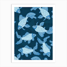 Goldfish - Blue Art Print