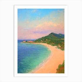 Sveti Stefan Beach Montenegro Monet Style Art Print
