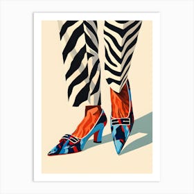 Zebra Shoes Art Print