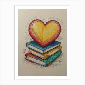 Heart Of Books Art Print