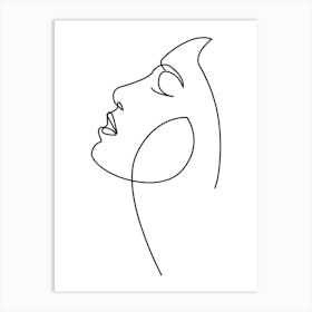  Line Portrait Of A Woman / Mother Art Print