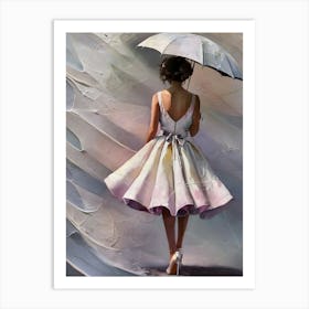 Girl With An Umbrella Art Print