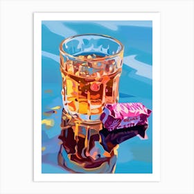 A Glass Of Water Oil Painting 1 Art Print