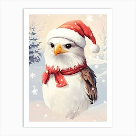 Eagle In Santa Hat Art Print