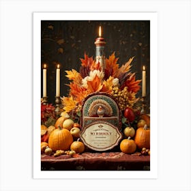 Authentic Turkey Centerpiece Bursting With The Warm Hues Of A Thanksgiving Festival Theme Position (5) Art Print