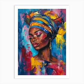 African Woman With Turban 1 Art Print