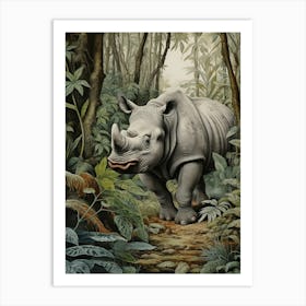 Rhino Exploring The Forest 3 Art Print