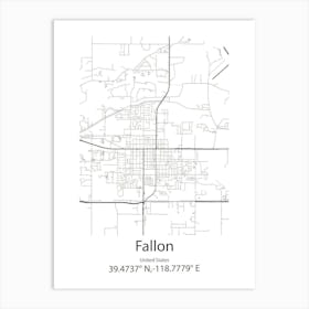 Fallon,United States Minimalist Map 1 Art Print