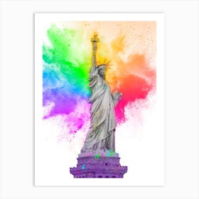 Rainbow Statue Of Liberty 1 Art Print