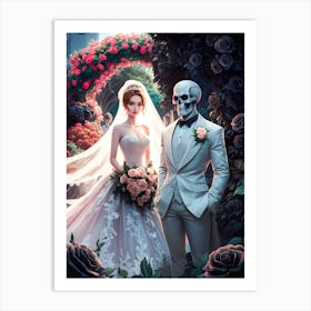 The Mystical Wedding. Beauty  and the Skeleton Art Print #6 Art Print