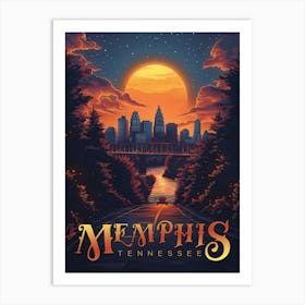 Memphis, Tennessee Vintage Travel Art Print