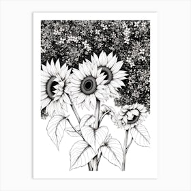 Sunflowers In The Garden Art Print