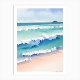 Noosa Main Beach 2, Australia Watercolour Art Print