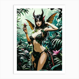 Sexy Demon In Garden Poster