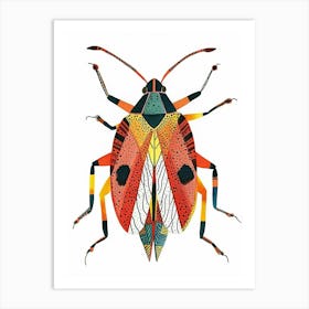Colourful Insect Illustration Boxelder Bug 1 Art Print