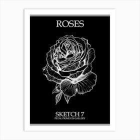 Roses Sketch 7 Poster Inverted Art Print