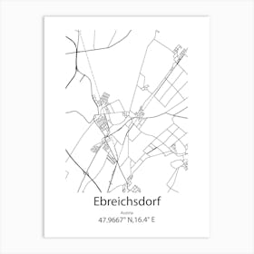 Ebreichsdorf,Austria Minimalist Map Art Print