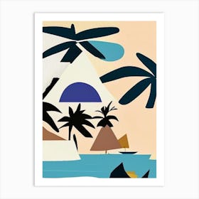 Gizo Solomon Islands Muted Pastel Tropical Destination Art Print