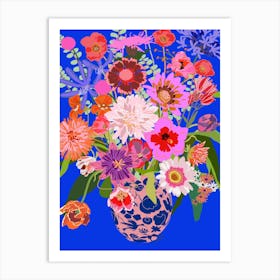 Vase of Bright Flower Blooms Art Print