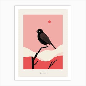 Minimalist Blackbird 1 Bird Poster Art Print