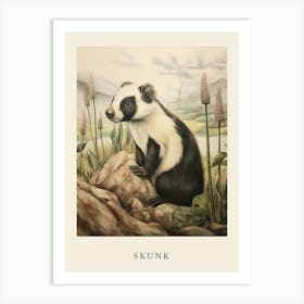 Beatrix Potter Inspired  Animal Watercolour Skunk 1 Art Print