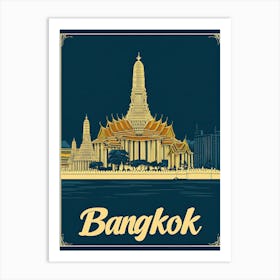 Aihrgdesign A Retro Travel Poster For Bangkok Art Print