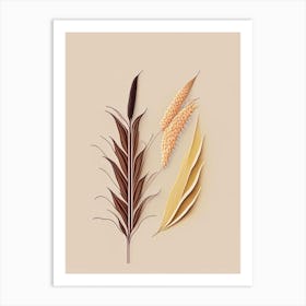Corn Silk Spices And Herbs Retro Minimal 3 Art Print