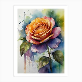 Rose Watercolor Painting 1 Art Print