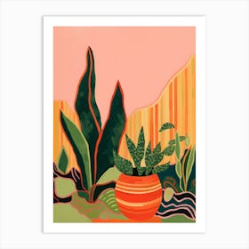 Boho Plant Painting Snake Plant 5 Art Print