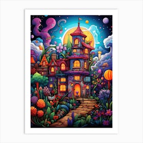 Psychedelic House Art Print