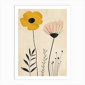 Brisbane Flower Market Boho Minimalist Style Art Print