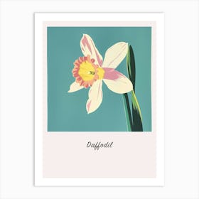 Daffodil 2 Square Flower Illustration Poster Art Print