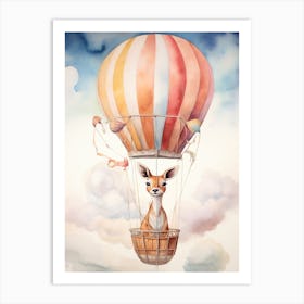 Baby Gazelle In A Hot Air Balloon Art Print