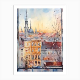 Winter Cityscape Vienna Austria 2 Art Print