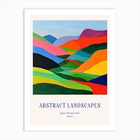 Colourful Abstract Pyrnes National Park France 1 Poster Blue Art Print