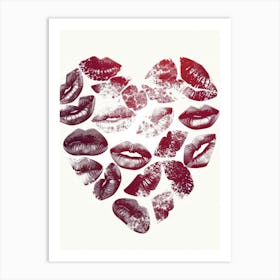 Kisses In A Heart Art Print