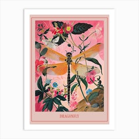 Floral Animal Painting Dragonfly 1 Poster Art Print