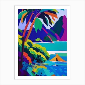 Palawan Philippines Colourful Painting Tropical Destination Art Print
