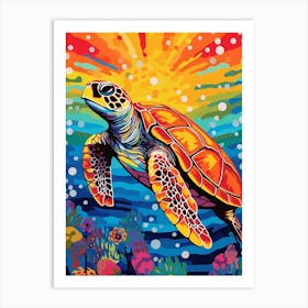 Comic Style Sea Turtle 2 Art Print