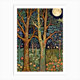 William Morris Moonlight Forest 10 Art Print