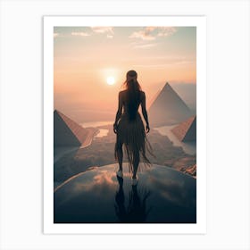 Egyptian Woman At Sunset Art Print