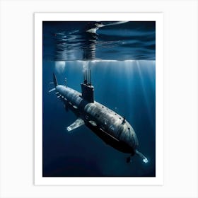 Submarine In The Ocean-Reimagined 38 Art Print