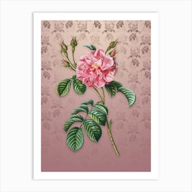 Vintage Pink Wild Rose Botanical on Dusty Pink Pattern n.2013 Art Print