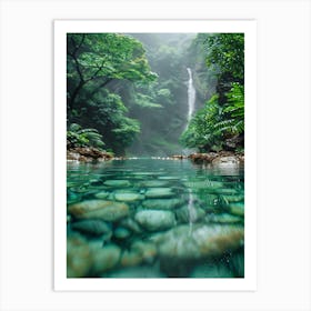 Waterfall In The Forest 3 Art Print