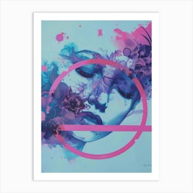 Abstract floral woman portrait Art Print