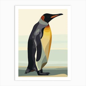King Penguin Gold Harbour Minimalist Illustration 4 Art Print