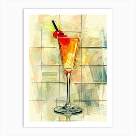 Prosecco Geometric Illustration Art Print