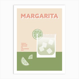 Margarita Cocktail Green Colourful Wall Art Print