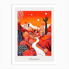 Poster Of Marrakech, Illustration In The Style Of Pop Art 4 Art Print