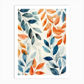 Watercolor Leaves 20 Art Print